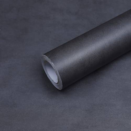 FEILAYS Selbstklebende Tapete Mit dunkelgrauem Betonzementmuster Wasser-ölbeständige Möbelaufkleber Abnehmbares Kontaktpapier für die Arbeitsplatte 3D-Vinyl-Wandaufkleber Bad 40CMx3M