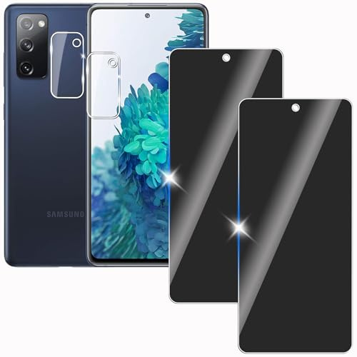 KULAIKE 2 Stück Sichtschutz für Samsung galaxy S20 FE mit 2 Stück Kameraschutz, Anti-Spy Panzer Schutz Glas Folie, Blickschutzfolie, 9H Härte, Anti-Kratzer,Bläschenfrei