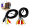 JRILUO Câble RCA 3v3 & Câble AV 3,5 mm vers RCA 1v3, Ensemble 2 Pièces Cable Composite Audio Vidéo Cable Magnetoscope pour TV, DVD, Magnétoscope, Home Cinéma, Enceintes 1.5M