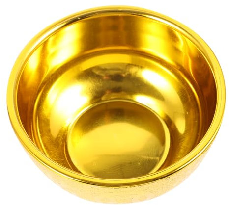 HIAKDOFT Ciotola Di Plastica Decorativa e Squisita Per Offerte Buddiste Accessorio Per Casa Ciotola Buddista Da Tavolo Resistente All Usura Bicchieri Di Plastica Dorati