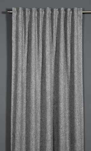 Sehlbach Tenda pronta per l'uso con fettuccia, In pile polare Dimout, Antracite, 130 x 245 cm, A risparmio energetico in inverno, Termoresistente in estate, Opaco, Fissaggio facile