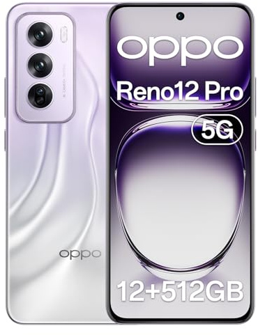 OPPO Reno12 Pro 5G 12+512Go, IA Smartphone Android Débloqué, Téléphone Portable, SUPERVOOC 80W, Batterie 5000mAh, Double Caméra AI 50MP, 120Hz 6.7” AMOLED, Dimensity 7300, Double SIM, NFC, Violet
