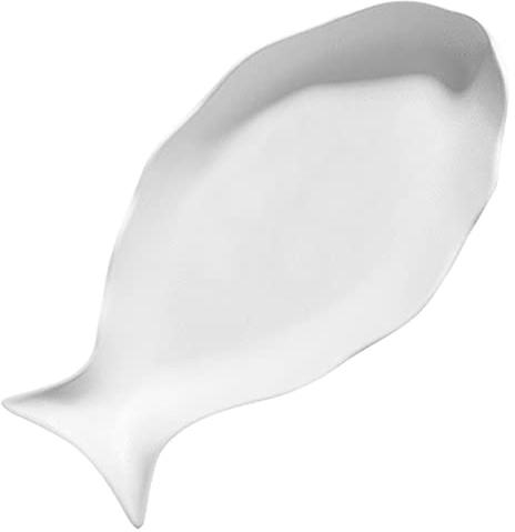BAZEITFLOW 12-inch Frosted White Ceramic Fish Plate Food Serving Dish Steaming Plate for Kitchen and Restaurant Use Sturdy Food Steamer for Home Dining