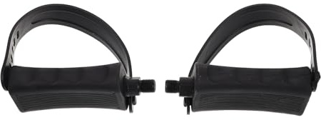 TOPBATHY Heimtrainer Pedale rutschfest mit Verstellbaren Riemen Spindelpedale Kurze Trainingspedale für Indoor Fahrräder Fitnessgeräte