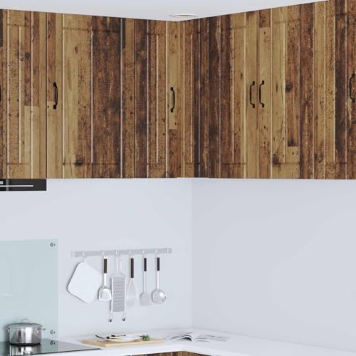 Teenpull Küchenschrank Altholz Optik, 57x57x80 cm Holzwerkstoff, Langlebiger Vorratsschrank mit Schiebetüren, Modernes Design für Küche & Esszimmer