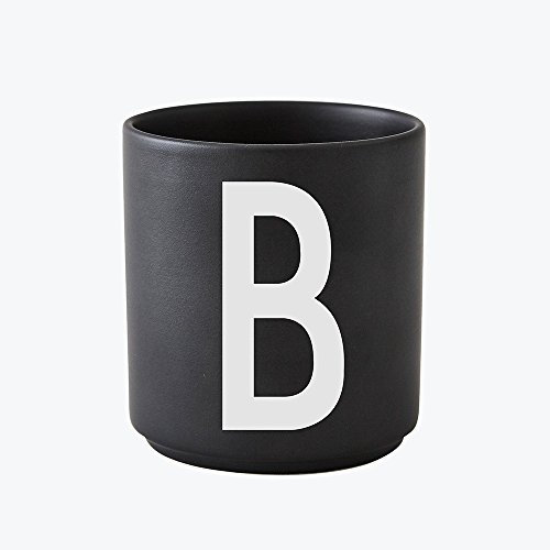 Design Letters Personalisierte Porzellantassen Schwarz O | Kaffeetassen in Porzellan mit Buchstabe Erhältlich von A-Z | Dekorative Kaffeetassen mit Spruch | Personalisierte Geschenke