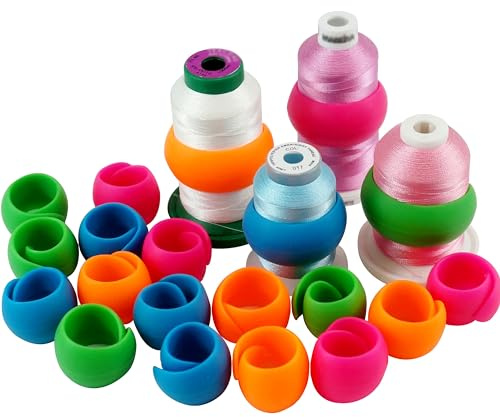 New brothread 20 Stück Garn Spulen Halter Gewinde Huggers - Halten Sie den Faden vom Abwickeln - Keine lose Fadenschwänze - zum Nähen und Stickmaschinengewinden