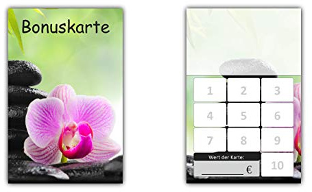 250 Stück Bonuskarten Wellness (BOK-416) mit 10 Stempelfeldern Neutrale Treuekarten Orchidee