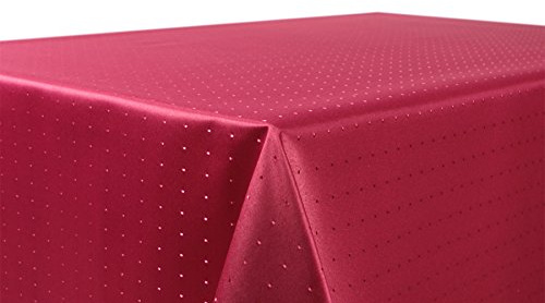 BEAUTEX Damast Tischdecke Punkte eckig 110x110 Bordeaux bügelfrei edel | fleckenabweisend, Lotuseffekt, formstabil, strapazierfähig, eleganter Glanz, hochwertige Tischwäsche für Alltag & Anlass