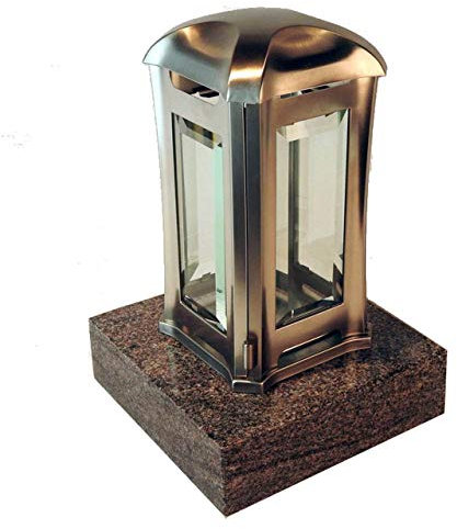 designgrab Grablampe Venezia aus Edelstahl mit Granitsockel aus Granit Paradiso