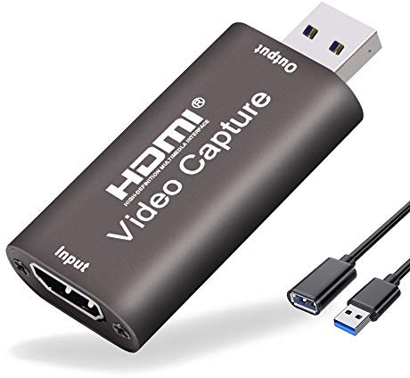 Video Capture Card HDMI to USB 3.0 Audio Video Grabber 1080p/4k Live Broadcasting, No Power Required