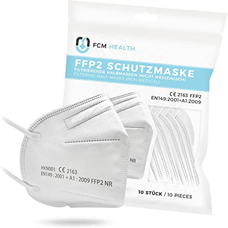 Mea Vita FFP2 - Mascherina monouso per bocca e naso, confezione da 10 pezzi, KN95, fascia elastica