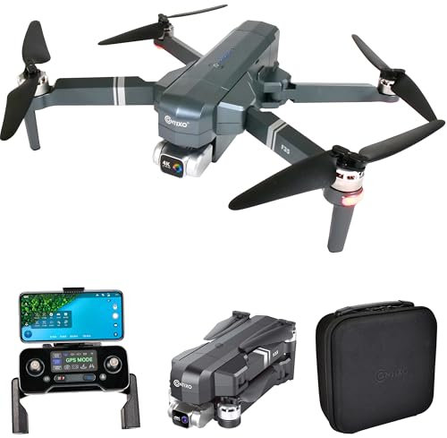 Contixo Drone GPS F35 avec caméra 4K UHD Gimbal auto-stabilisant à 2 axes 5G WiFi FPV RC Quadcopter Brushless Drone pour adultes, étui de transport pour carte SD de 64 Go en prime
