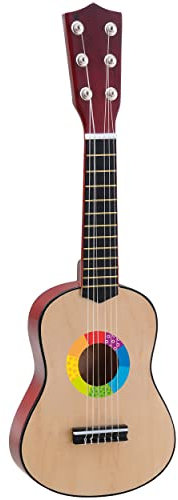 alles-meine.de GmbH Ukulele - aus Holz - Motiv & Farbwahl - dunkel braun - 55 cm / 21 inch - Klassik - akustische - Kinder & Erwachsene - mit Plektrum - 4 BZW. 6 Saiten/Seiten ..