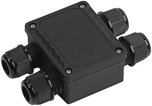 revolt Verteilerdose: Outdoor-Kabel-Verbindungsbox, 4-fach, für Kabel mit Ø 9-14 mm, IP68 (Wasserdichte Kabelbox IP68, Verteilerdose wasserdicht, klein)