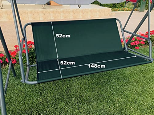 PETELA Replacement Swing Seat Cover Garden Swing Seat Cover Hammock Chair Garden Swing Chair Outdoor Garden Chair Covers Bench Cover (148cm52cmx52cm, Green)