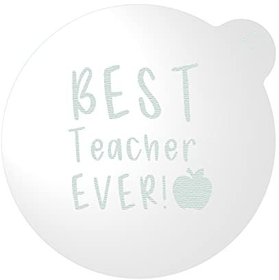 LissieLou Best Teacher Ever Cookie Embosser Teacher Graduation School Leavers Icing Stamp Fondant Embosser - Clear