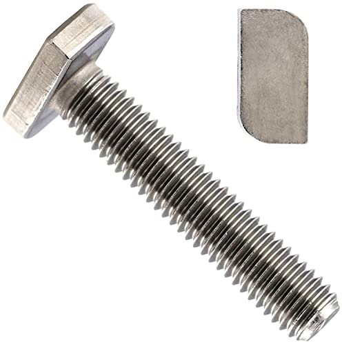 OPIOL QUALITY® Hammerkopfschrauben M8x40 mm aus Edelstahl A2 V2A (5 Stück) Ankerschrauben Hammerkopf Hammerschrauben Gewächshaus Schrauben Zubehör Rankhilfe Schienen Solarpanele Gasrohren