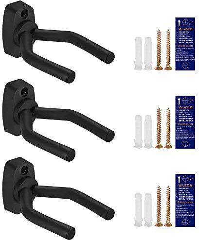 Newaner Gitarren Haken Gitarrenständer Wand Halterung für Akustikgitarre, klassische Gitarre, E-Gitarre, Bass, Ukulele(3 Stück)