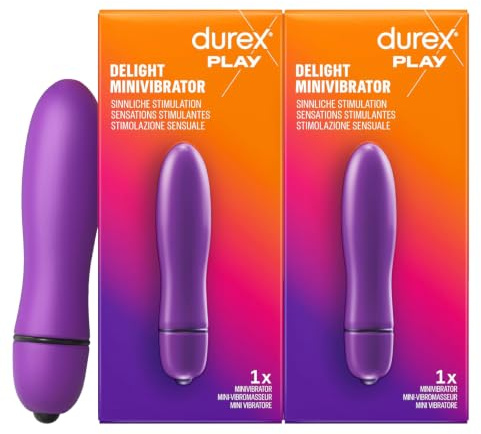 2x Durex Delight Minivibrator Massaggiatore Personale Portatile e Silenzioso con Superficie Liscia e Batteria - 2 Confezioni