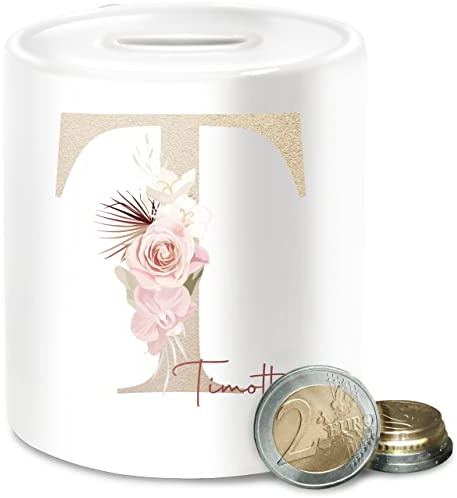 Spardose - Buchstaben - Geschenk personalisiert mit Namen I Geschenkideen Anfangsbuchstabe Name - Unisize - Weiß - trinkgeldkasse trinkgeldkaasse initialen Buchstabe gelddose für die Hochzeit