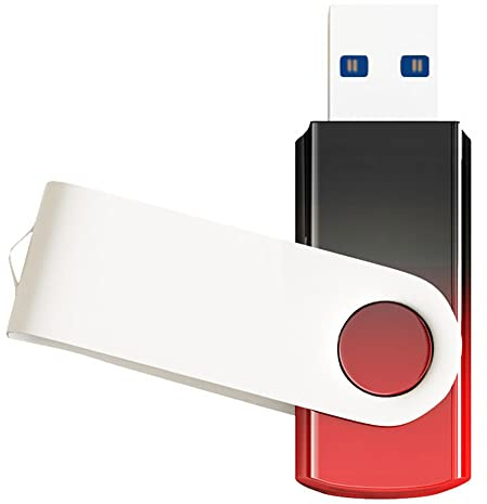 Chiavette USB 3.0 da 128 GB, colore rosso, nero, sfumato, chiavetta USB, design girevole all'ingrosso, per l'archiviazione dei dati (rosso nero)
