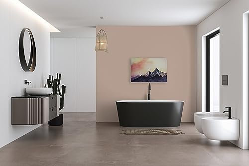A.S. Création WTD - Stampa su tela con motivo foresta, colore giallo, rosso, orizzontale, moderna decorazione da parete, camera da letto, soggiorno, ufficio, immagine su telaio