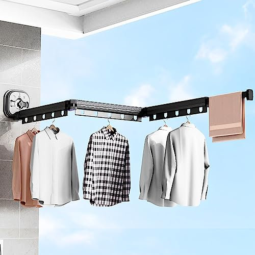 126 cm porta appendiabiti da parete pieghevole stendibiancheria da parete pieghevole stendibiancheria da parete rotante forte capacità di carico stendibiancheria appendiabiti pieghevole per balcone