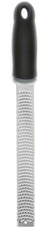 TopHomer 1Pcs Stainless Steel Kitchen Zester Grater Citrus Lemon Zester & Cheese Grater with Wooden Handle for Ginger, Garlic, Chocolate, Vegetables (Black)