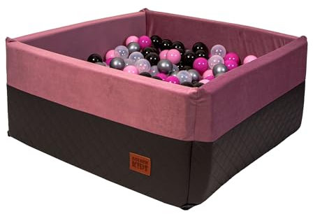 GoldenGroup Piscina de bolas para bebé, 90 x 90 cm, juguete sensorial, piscina de pelotas, piscina interior, piscina de bolas cuadrada de espuma, piscina de bolas para niños, piscina de bolas sin