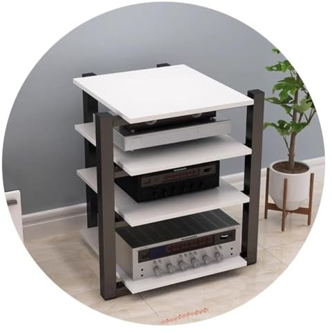 HiFi-Rack AV-Regal, 2/3/4-stufiger TV-Ständer Multifunktionale MDF-Regale Für AV-Verstärker Professionelles Lautsprecher-Tablett Stativ Lautsprecher-Rack Verstärker-Rack ( Color : Weiß , S : 70*55*90c