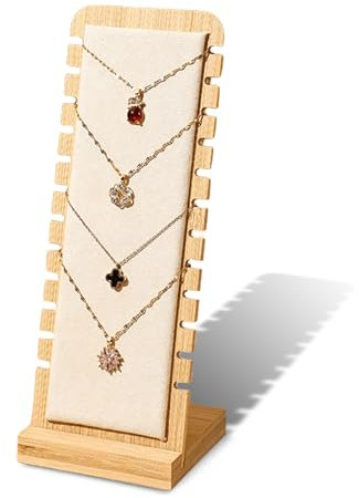 Kettenständer Schmuck, 12 Slots Schmuckständer Holz, Kettenhalter, Halsketten Aufbewahrung, Schmuckständer Ketten, Halskettenständer, Halsketten-Anzeigetafeln, für Halsketten Anhänger Armband Display