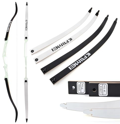 surwolf Arti per arco ricurvo Takedown 66/68/70 Arco ricurvo da competizione 12-40 libbre Arco ricurvo bersaglio per tiro con l'arco Arco lungo（bianco,70-36lbs）