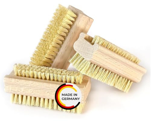 Peggy Perfect Nagelbürsten 3er Set – Handbürste Handwaschbürste aus zertifiziertem Buchenholz mit Naturfiberborsten hart & weich. Kinder Handbürste – Fingerbürste – Fingernagelbürste & Handwaschbürste