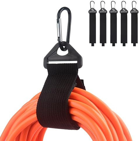 Cable Matters 5-Pack Heavy Duty Extension Cord Organizer Straps with Metal Buckle, 36 kg Load Capacity, Extension Cord Holder with 40 x 3.8 cm Hook-and-Loop Straps