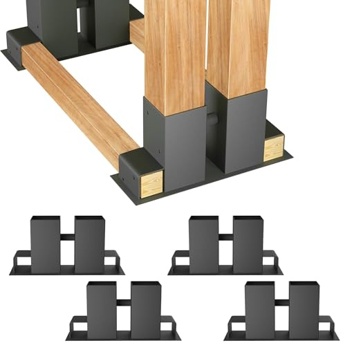 PEILU 4 Stück Stapelhilfe für Brennholz Stahl Holzstapelhilfe Schwarz Holzlager Holzstapelhalter Verstellbarer Kaminholz Lagerregal für Indoor & Outdoor Haushalt Holzwiegen