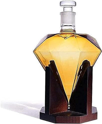 DEFBOW Decantador Decantador de Whisky Decantador de Vino Decantador Diamond Decantador de Whisky Juego de decantador Diamond Jarra con Soporte Incluido