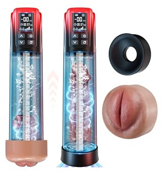 Masturbádores Masculino Succión más Vendido - Succionador Alargador de Pene Bomba Pollas Masturbador Hombre Juguetes Eróticos para Hombre Pareja Sexuales Adultos con Vagina, Sex Toýs Male de Silicona