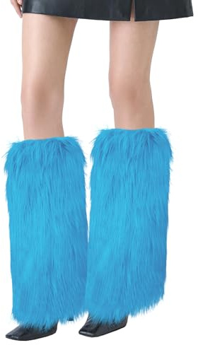 XEPST Damen Kunstpelz Beinwärmer Plüsch Beinwärmer, Mädchen Furry Fuzzy Beinwärmer Winter Stulpen Damen für Winterwärmer Karneval Halloween Fasching Mottoparty Verkleidung