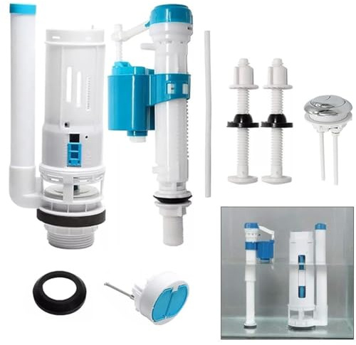 Kit de remplacement de réservoir de chasse d'eau réglable avec mécanisme à bouton poussoir d'économie d'eau pour réparation de plomberie de salle de bain