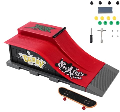 BuyWeek Kit Rampa per Skateboard per Dita Skateboard da Dito, Mini in ABS per Bambini Allenamento