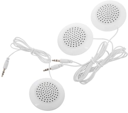 Housoutil 3 Pezzi Mini Altoparlante Portatile per Cuscino Speaker Stereo Filo Amplificato per Letto Ufficio e Viaggi Design Morbido per Uso Domestico Bianco