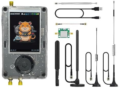 H4M H4M H4M HackRF allt-i-ett-sats med antenner, 3,2 tum TFT 1MHz-6 GHz, professionell trådlös radiosändare med ABS-skal, fånga uppspelning för radiosändare
