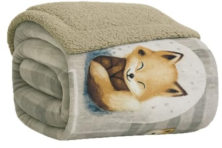 Home Tresor Coperta Plaid in Pile Invernale, Morbida e Calda, Finta Pelliccia Pelosa, Divano/Singola/Matrimoniale, Doppio Lato Flanella Sherpa - Due Piazze 230 * 200, Bosco Magico
