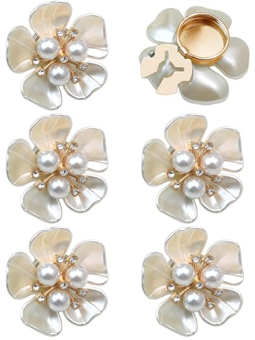 Zosutetoxo Button Covers Ladies, Clip-On Button Covers with Rhinestone Buttons and Pearl Button Ornaments for Blouse Sewing DIY
