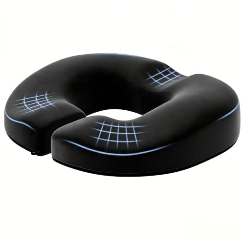Benazcap Donut Pillow Seat Cushions, Tailbone Support Cushion, Slightly Firm | -Donut Pillow, Memory Foam Seat Cushion with Ergonomic Design for Pressure Relief, Good Support