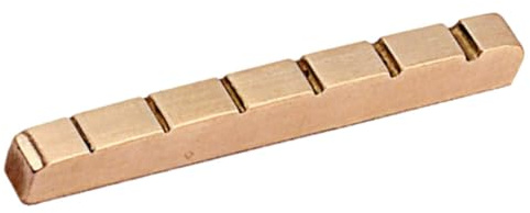 ULTECHNOVO Präzise Geschlitzter Gitarrensattel Messing 43mm 6 Saiten Geeignet für E gitarre und Bassgitarren Gitarrenzubehör für Instrumentenpflege