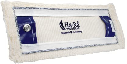 Ha-Ra Bodenwischtuch weiß kurz 42 cm I langlebiger Boden-Wischer zur Reinigung für Böden & Wände I Bezug für Wischmop aus Baumwoll-Mischgewebe I reinigungsstark & saugkräftig