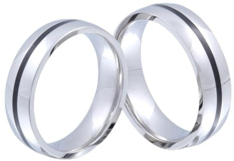 Juwelier Schönschmied - Herren Freundschaftsringe Partnerringe Eheringe Skyline Edelstahl 129HHac - Kostenlose Wunschgravur mit AMAZON KONFIGURATOR online gestalten!