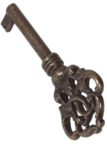 Gedotec Furniture Key Burnished Metal | 1 Piece | Beethoven | Decorative Antique Look| 40 mm | Euro Lock Compatible | for Furniture Lock